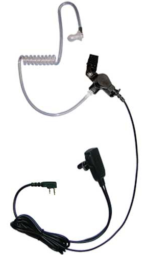 KS K-STORM Acoustic Tube Surveillance Earpiece Headset for Icom Radio IC-F3 IC-F3S IC-F4 IC-H6 IC-U12 IC-V82，PU Material Black Pack of 2